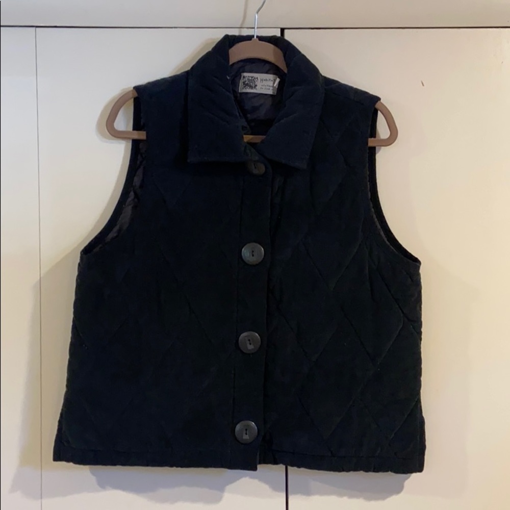 Black Quilted Corduroy Vest